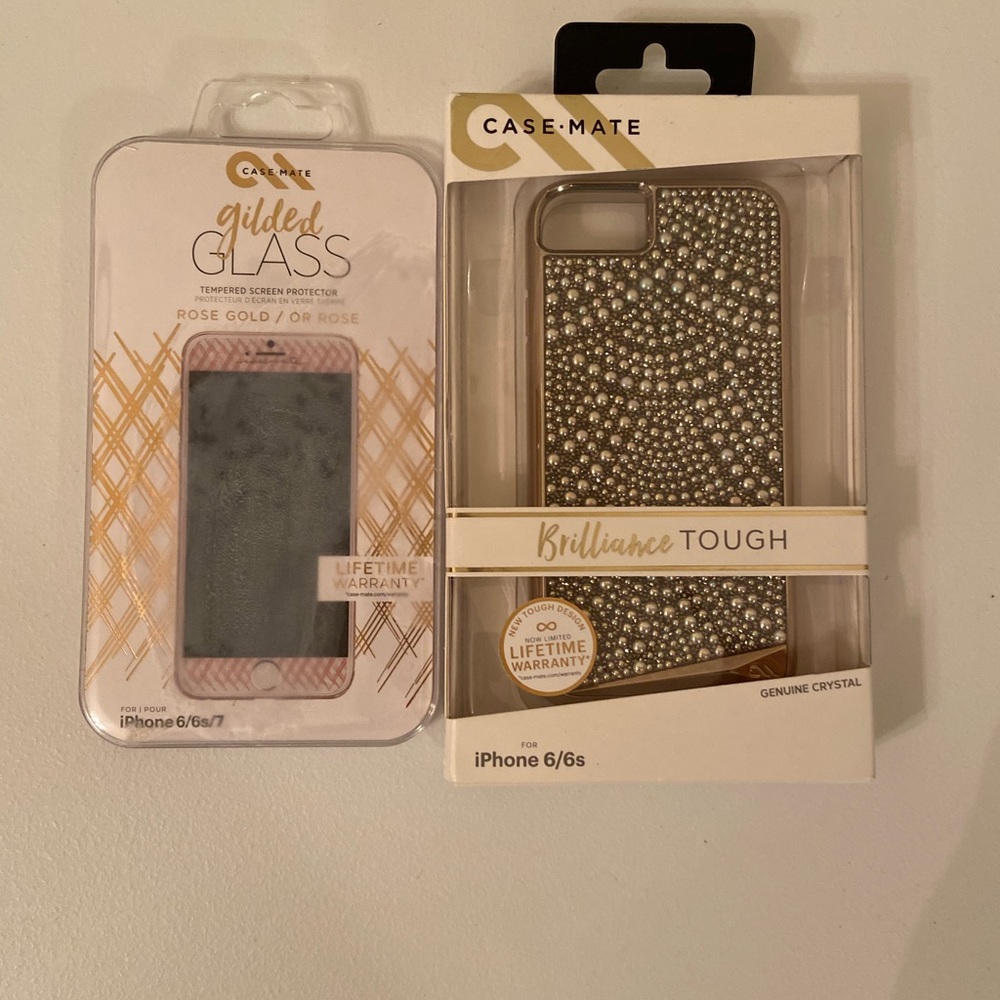 Rose Gold Phone Case And Screen Protector